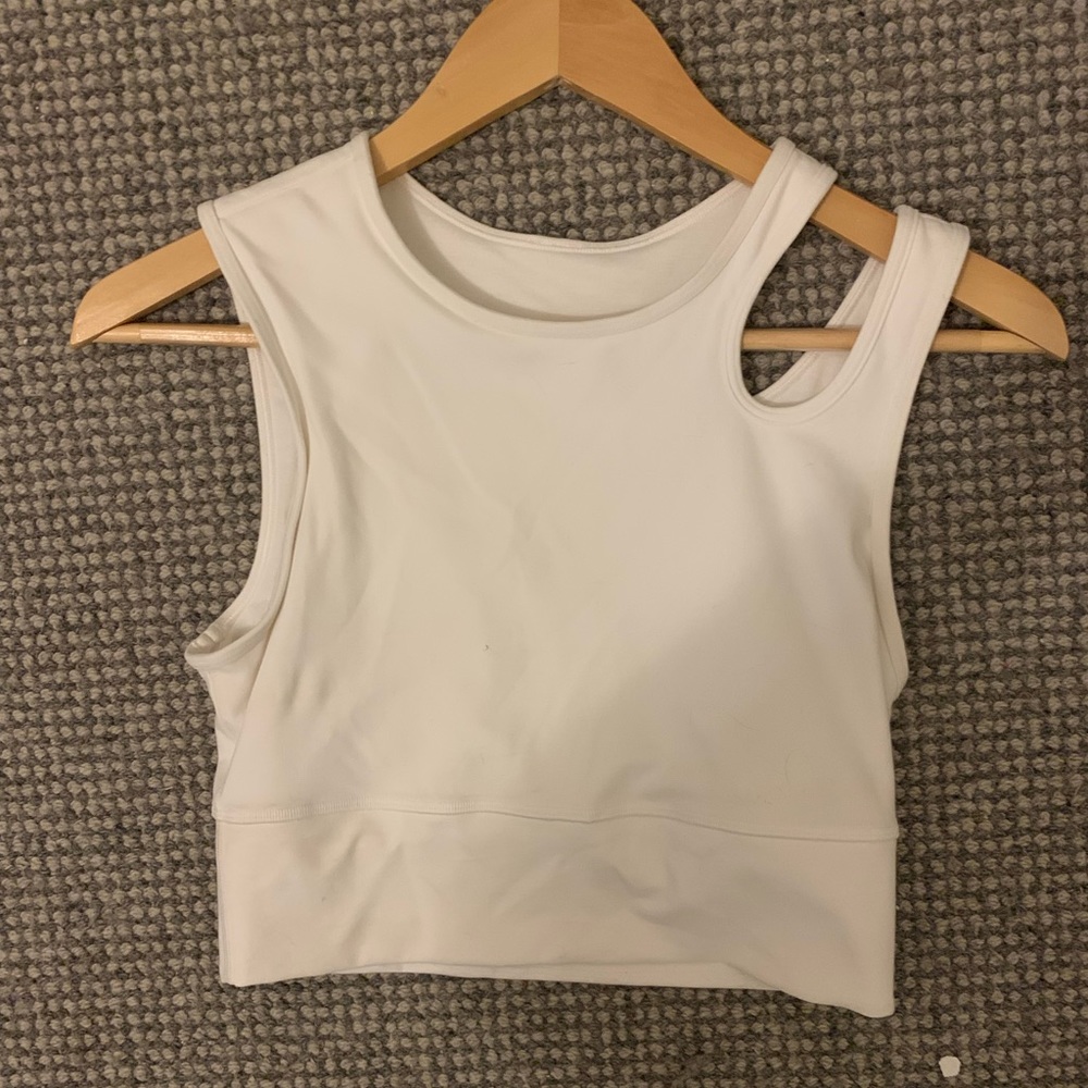 lululemon athletica White Asymmetrical Strap Crop Top
